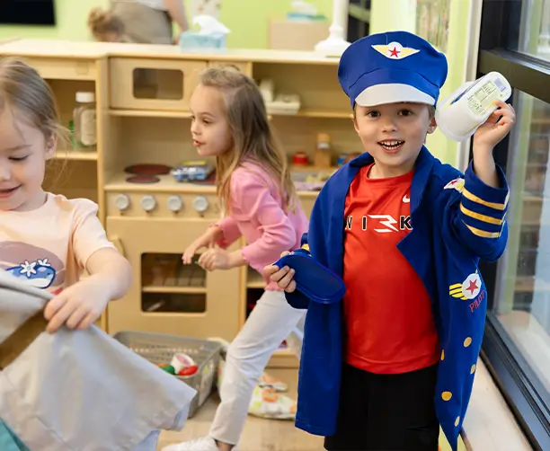Boy Wearing Blue Pilot Costume