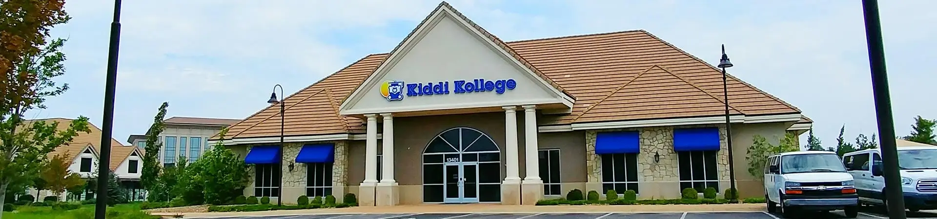 Preschool building from the front in Leawood