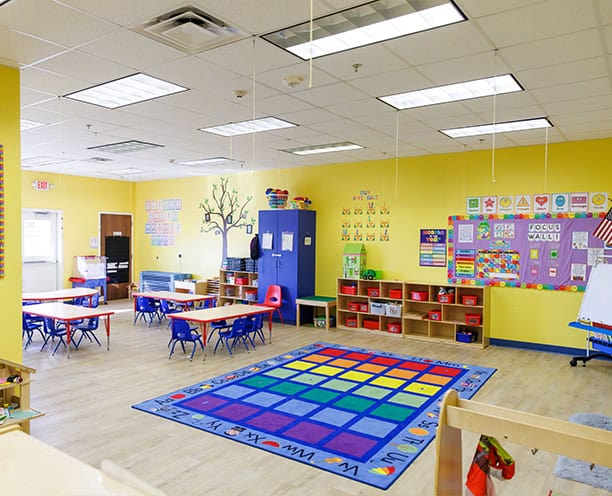 Bright Colorful Preschool Classroom Learning Area
